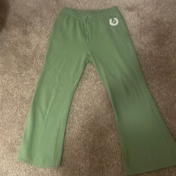 Green PINK flare sweatpants - Picture 1 of 2